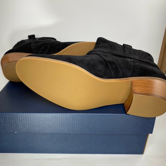 Cole Haan Jensynn Ankle Boots Black Suede Fashion Booties Block Heel Booties 8 - Picture 12 of 15